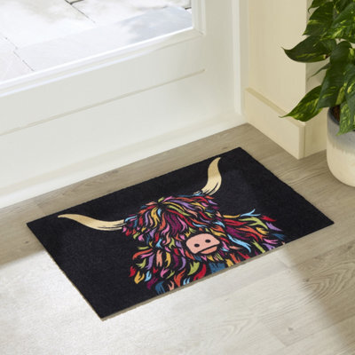 Artsy Doormats Highland Cow Indoor Washable Doormat 60X40Cm - image 1