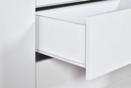 Swish Furniture White 6 Door 2 Drawer Mirrored Wardrobe Chrome Handles Paddington Clothes Rail - thumbnail 4