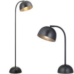 Loops Standing Floor & Table Lamp Set - Adjustable Matt Black Steel Grey Painted Head - thumbnail 1