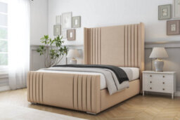"Sloomy Camden Pebble Plush Bed Frame With Mattress With 50""  Upholstered Wingback Headboard 6' Super King" - thumbnail 2