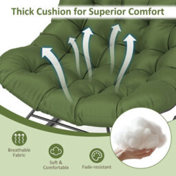 Costway Indoor Outdoor Rocking Chair Oversized Egg Papasan Chair-Green - thumbnail 5