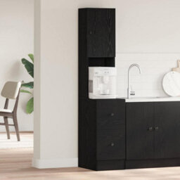 Berkfield Kitchen Cabinet With Drawer With Door Black Oak Engineered Wood