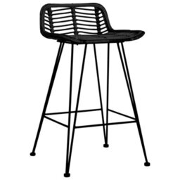 Vidaxl Bar Chairs 2 Pcs Black Rattan Bar Chairs - thumbnail 2