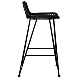 Vidaxl Bar Chairs 2 Pcs Black Rattan Bar Chairs - thumbnail 4