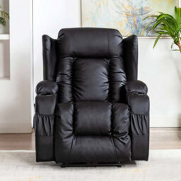 More4Homes Caesar Electric Bonded Leather Automatic Recliner Armchair Sofa Home Lounge Chair (Black) - thumbnail 8