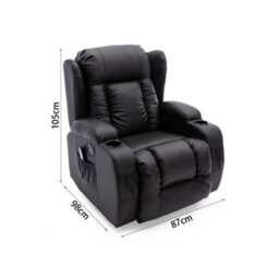 More4Homes Caesar Electric Bonded Leather Automatic Recliner Armchair Sofa Home Lounge Chair (Black) - thumbnail 9