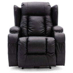 More4Homes Caesar Electric Bonded Leather Automatic Recliner Armchair Sofa Home Lounge Chair (Black) - thumbnail 4