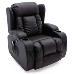 More4Homes Caesar Electric Bonded Leather Automatic Recliner Armchair Sofa Home Lounge Chair (Black) - thumbnail 2