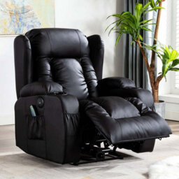 More4Homes Caesar Electric Bonded Leather Automatic Recliner Armchair Sofa Home Lounge Chair (Black) - thumbnail 1