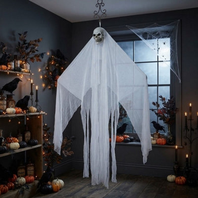 Garden Greatness 7Ft Halloween Hanging Skull Decoration - image 1
