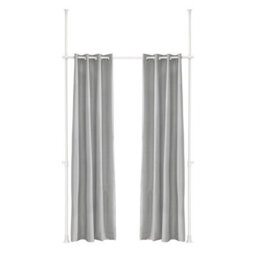 Sobuy Kls12-Hg, Blackout Curtain With Adjustable Metal Rods, Opaque Curtain For Rooms, Grey,162-266 Cm X 199-262 Cm - thumbnail 1