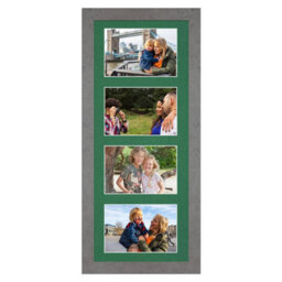 AK Frames 50X20Cm Marble Grey Modern Multi Photo Frame With Emerald Mount - Holds 4 Apertures (4X) 6X4 Photos