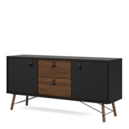 Furniture To Go Ry Sideboard 2 Doors + 2 Drawers Matt Black Walnut - thumbnail 3