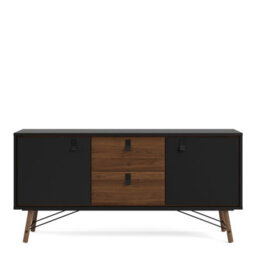 Furniture To Go Ry Sideboard 2 Doors + 2 Drawers Matt Black Walnut - thumbnail 2