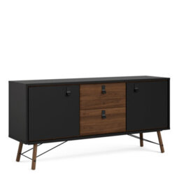 Furniture To Go Ry Sideboard 2 Doors + 2 Drawers Matt Black Walnut