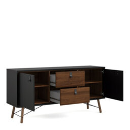 Furniture To Go Ry Sideboard 2 Doors + 2 Drawers Matt Black Walnut - thumbnail 4