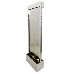 Primrose Giant Brushed Stainless Steel Silver Water Wall Cascade Commercial Water Feature 174Cm - thumbnail 2