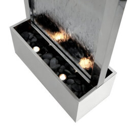 Primrose Giant Brushed Stainless Steel Silver Water Wall Cascade Commercial Water Feature 174Cm - thumbnail 3