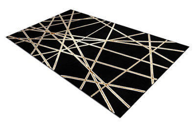 RugsX Carpet Allure 1964 Geometric - Structural, Stylish, Glamour Black Gold 280X370 Cm - image 1