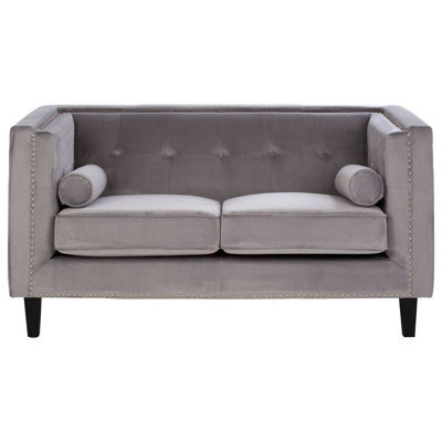 Orsina Felisa Two Seater Grey Velvet Sofa - image 1