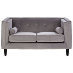 Orsina Felisa Two Seater Grey Velvet Sofa - thumbnail 1