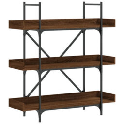 Berkfield Industrial Bookcase 3-Tier Brown Oak 100X33X108.5 Cm Engineered Wood
