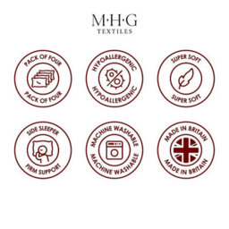 MHG Textiles Anti-Allergy Striped Pillow - Ultra Soft, Hotel Quality, Medium-Firm Support - Pack Of 4 - thumbnail 9