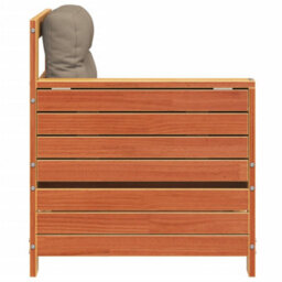 Berkfield Garden Armrest Sofa With Cushion Wax Brown Solid Wood Pine - thumbnail 5
