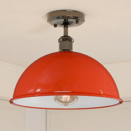 Industrial-Semi Flush Mount Vintage Ceiling Light Metal 30Cm Dome Lampshade Mini Pendant Lighting  For Living Room - thumbnail 5