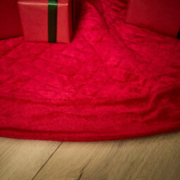 "Dibor Red Velvet Quilted Christmas Tree Decoration Christmas Tree Skirt 48""" - thumbnail 4