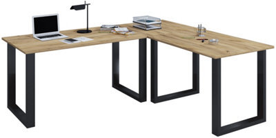 Vcm Desk Lona Black / Honey Oak H. 76 X W. 130 X D. 130 Cm - image 1
