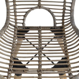 Vidaxl Dining Chairs 2 Pcs Brown Natural Rattan Dining Chairs - thumbnail 5