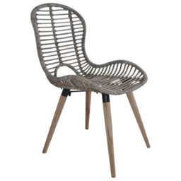 Vidaxl Dining Chairs 2 Pcs Brown Natural Rattan Dining Chairs - thumbnail 3