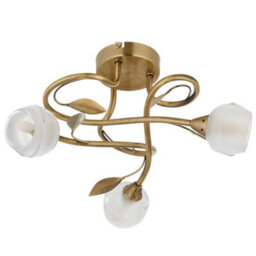 Pagazzi Lighting Pagazzi Maywood 3 Light Semi Flush Ceiling Light Antique Brass - thumbnail 1