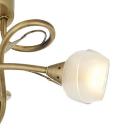 Pagazzi Lighting Pagazzi Maywood 3 Light Semi Flush Ceiling Light Antique Brass - thumbnail 2
