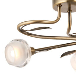 Pagazzi Lighting Pagazzi Maywood 3 Light Semi Flush Ceiling Light Antique Brass - thumbnail 6