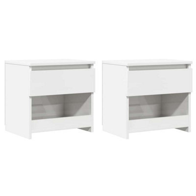 Berkfield Elegant Bedside Cabinets 2 Pcs High Gloss White 40X30X39 Cm Engineered Wood - image 1