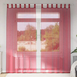 Berkfield Voile Curtains With Loops 2 Pcs Wine Red 140X245 Cm