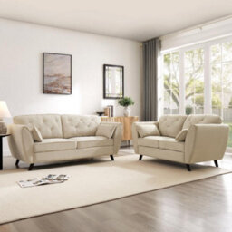 Home Detail Mona 3 Seater Sofa, Beige Linen - thumbnail 4