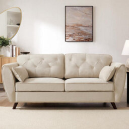 Home Detail Mona 3 Seater Sofa, Beige Linen - thumbnail 2