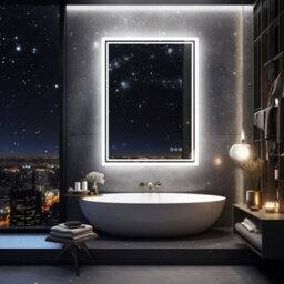 Luvodi 700 X 900mm 3 Colors Dimmable Led Bathroom Mirror Modern Vanity Mirrors With Lights For Wall - thumbnail 8