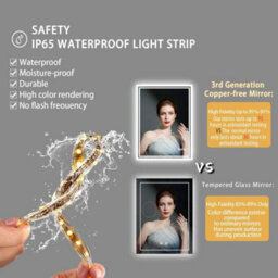 Luvodi 700 X 900mm 3 Colors Dimmable Led Bathroom Mirror Modern Vanity Mirrors With Lights For Wall - thumbnail 4