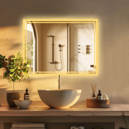 Luvodi 700 X 900mm 3 Colors Dimmable Led Bathroom Mirror Modern Vanity Mirrors With Lights For Wall - thumbnail 7
