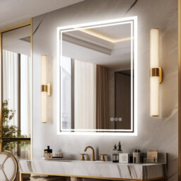 Luvodi 700 X 900mm 3 Colors Dimmable Led Bathroom Mirror Modern Vanity Mirrors With Lights For Wall - thumbnail 6