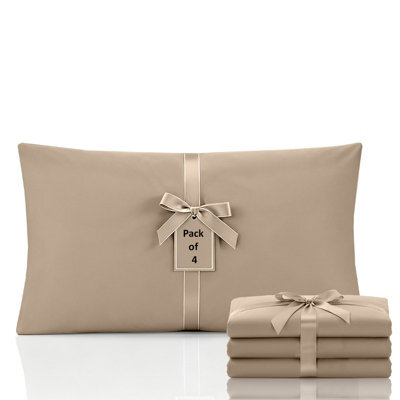 Moonlight Bedding Pillowcase Pack Of 4-Envelope Closure Super Soft Brushed Microfiber House Wife Pillow Cover,(Beige,50X75 Cm) - image 1