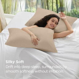 Moonlight Bedding Pillowcase Pack Of 4-Envelope Closure Super Soft Brushed Microfiber House Wife Pillow Cover,(Beige,50X75 Cm) - thumbnail 4