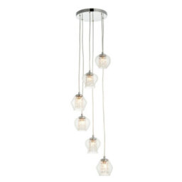 Luminosa Lighting Luminosa Mesmer Plate Pendant Ceiling Lamp, Chrome Plate With Glass, Glass Beads - thumbnail 1