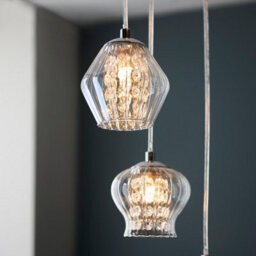 Luminosa Lighting Luminosa Mesmer Plate Pendant Ceiling Lamp, Chrome Plate With Glass, Glass Beads - thumbnail 5