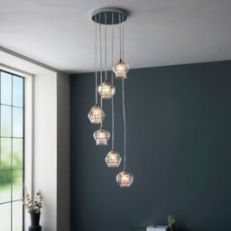 Luminosa Lighting Luminosa Mesmer Plate Pendant Ceiling Lamp, Chrome Plate With Glass, Glass Beads - thumbnail 2