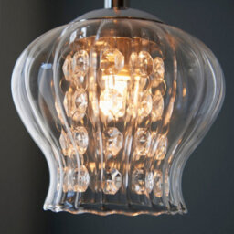 Luminosa Lighting Luminosa Mesmer Plate Pendant Ceiling Lamp, Chrome Plate With Glass, Glass Beads - thumbnail 6